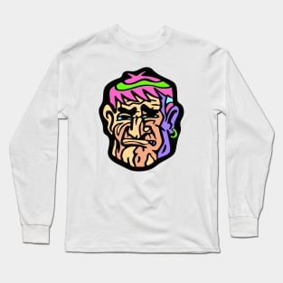 Cartoon Thug Head Mugshot #1 Long Sleeve T-Shirt